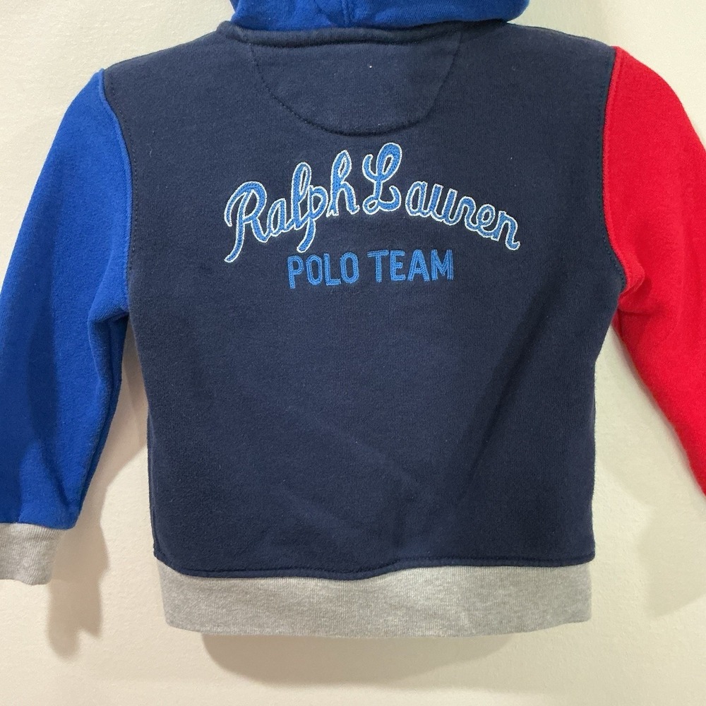 Polo Ralph Lauren ColorBlock Toddler‎ Zip Hoodie 24M Colorful Big Pony Embroider